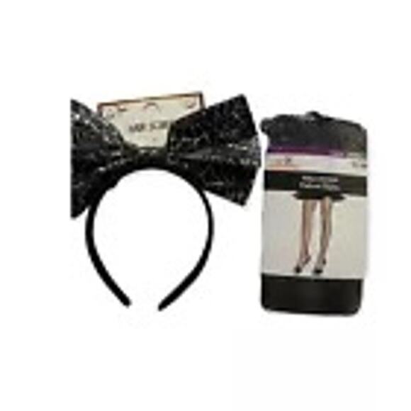 Halloween Fun Set Spiderweb Hairband and Fishnet Tights One Size NWT - Picture 1 of 4